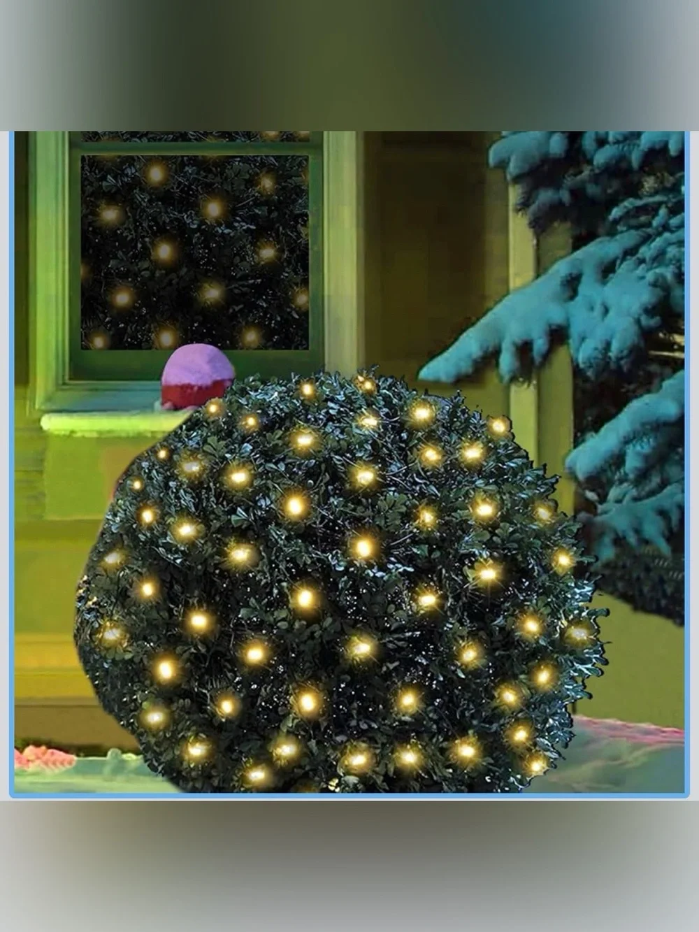 LED Christmas Net Lights Outdoor Decorations for Bushes,144LED 6ftx6ft Connectab